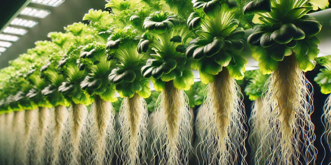 Una instalación de huerto aeropónico inflable está siendo utilizada para cultivar lechugas en entornos desérticos.