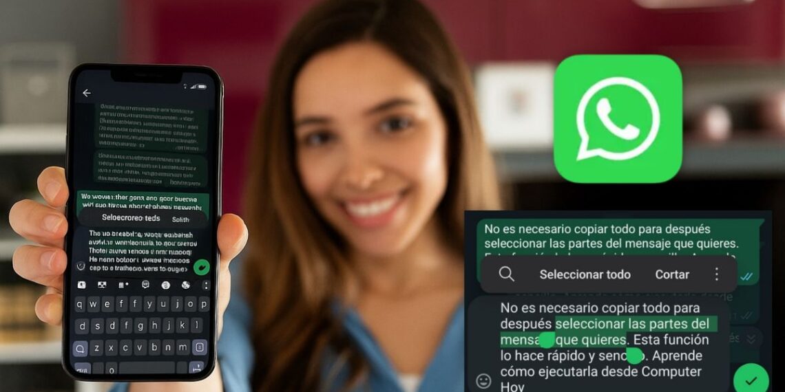 «Para copiar solo una sección específica de un texto en un mensaje, en lugar de copiarlo en su totalidad, se pueden seguir los siguientes pasos.»