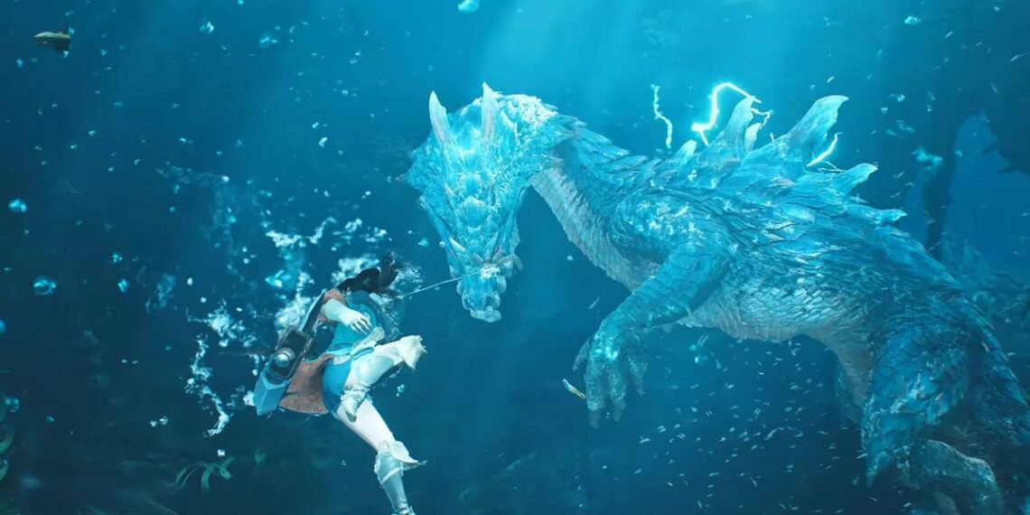 «La actualización gratuita de Monster Hunter Wilds llega con el Lagiacrus, combate acuático y sorpresas.»